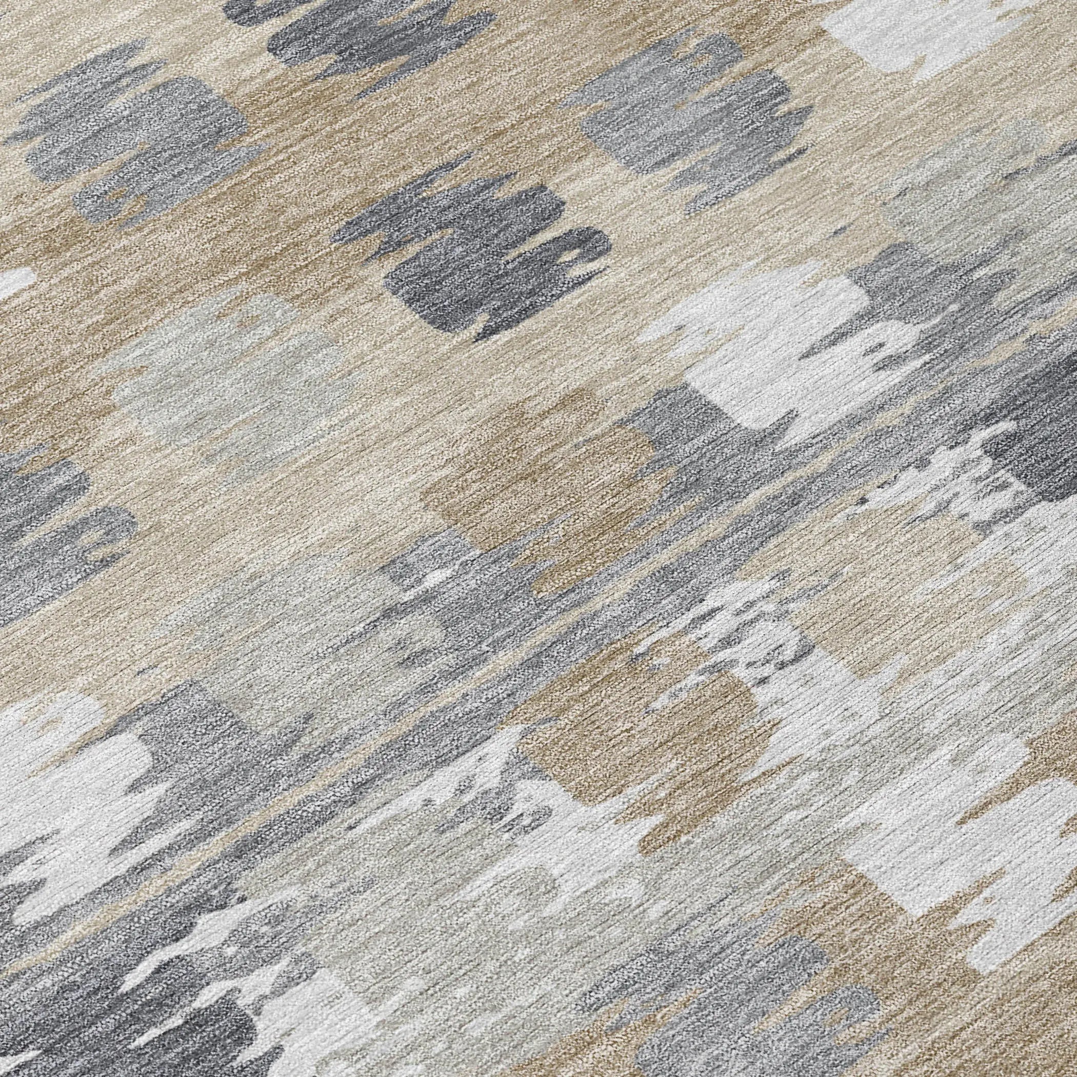 8' X 10' Beige And Brown Abstract Washable Indoor Outdoor Area Rug Homeroots Outdoor