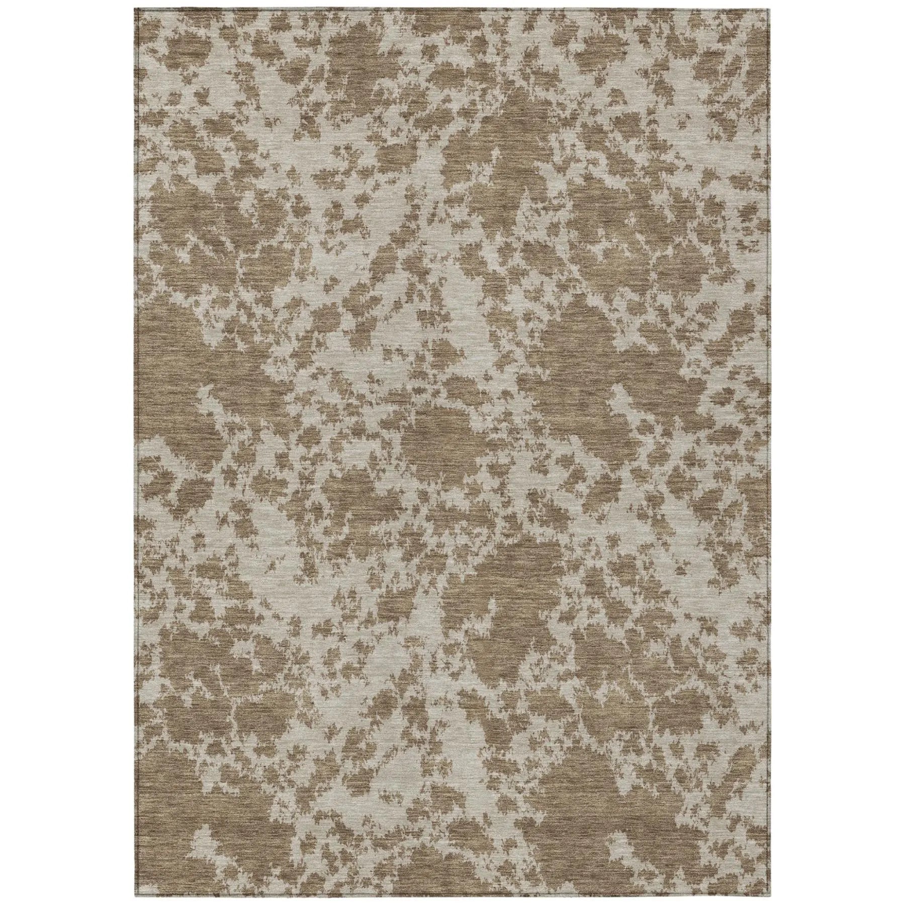 8' X 10' Beige And Brown Abstract Washable Indoor Outdoor Area Rug Homeroots Outdoor