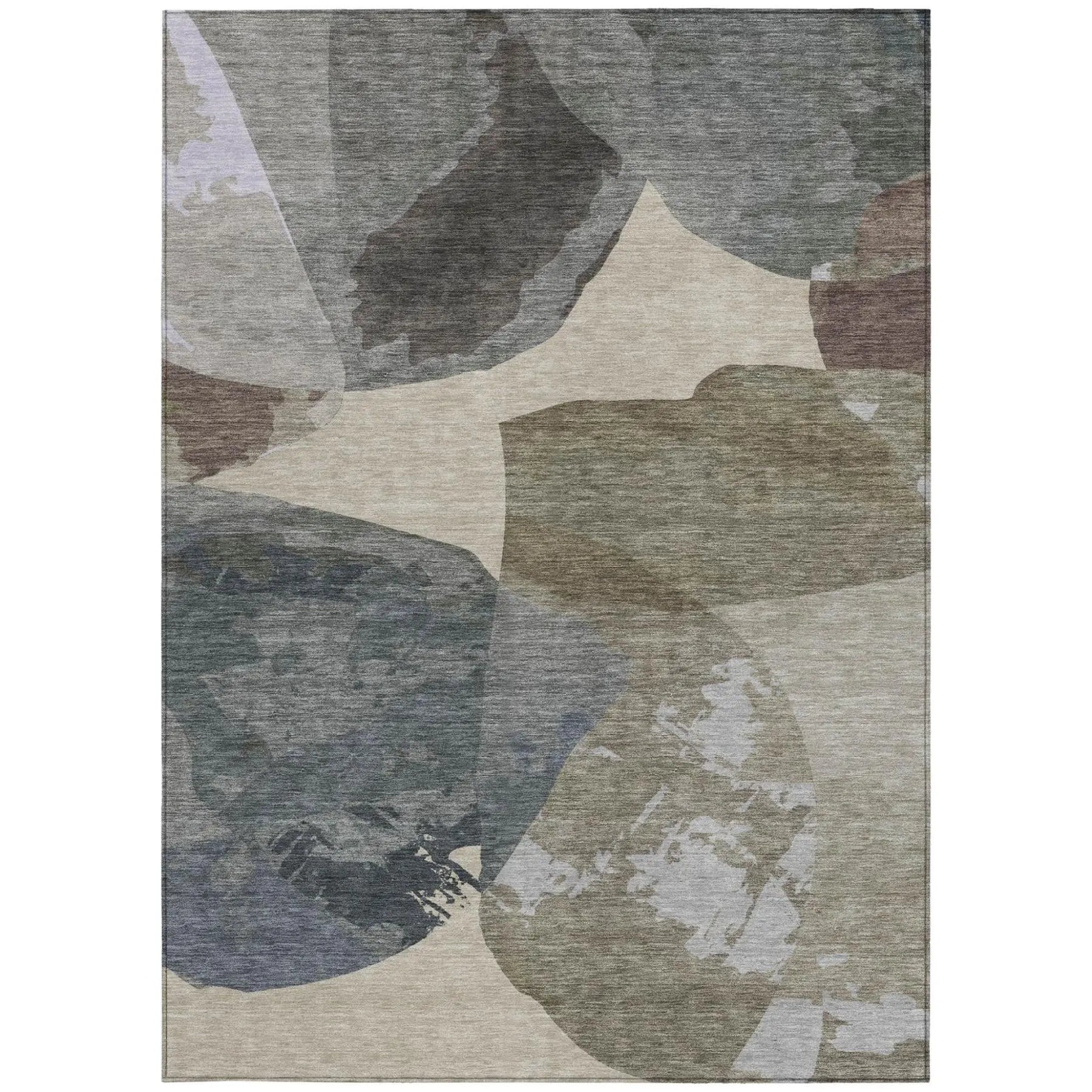 8' X 10' Beige And Brown Abstract Washable Indoor Outdoor Area Rug Homeroots Outdoor