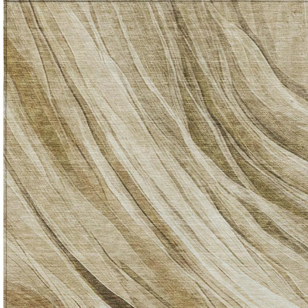 8' X 10' Beige And Brown Abstract Washable Indoor Outdoor Area Rug Homeroots Outdoor