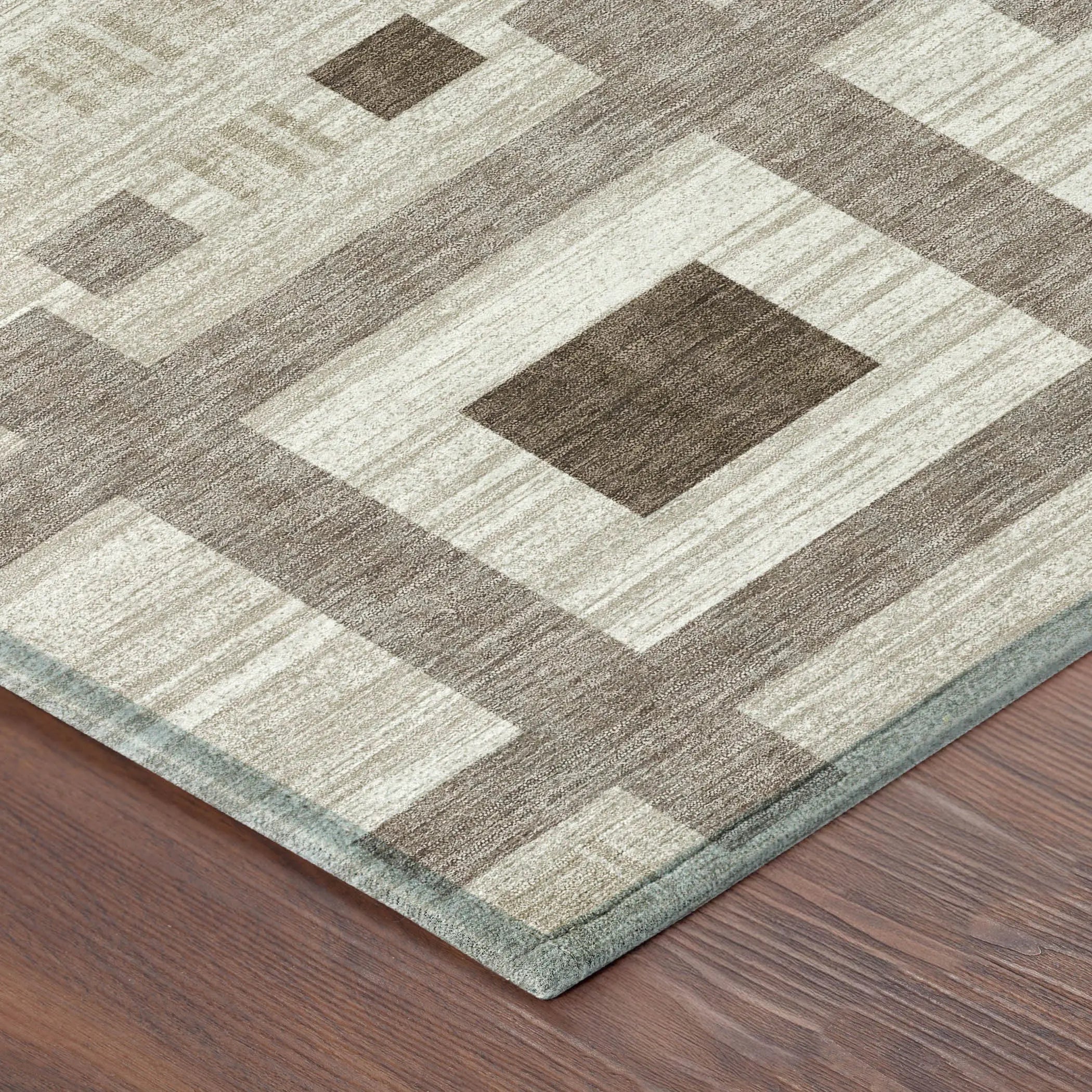8' X 10' Beige And Brown Geometric Washable Indoor Outdoor Area Rug Homeroots Outdoor