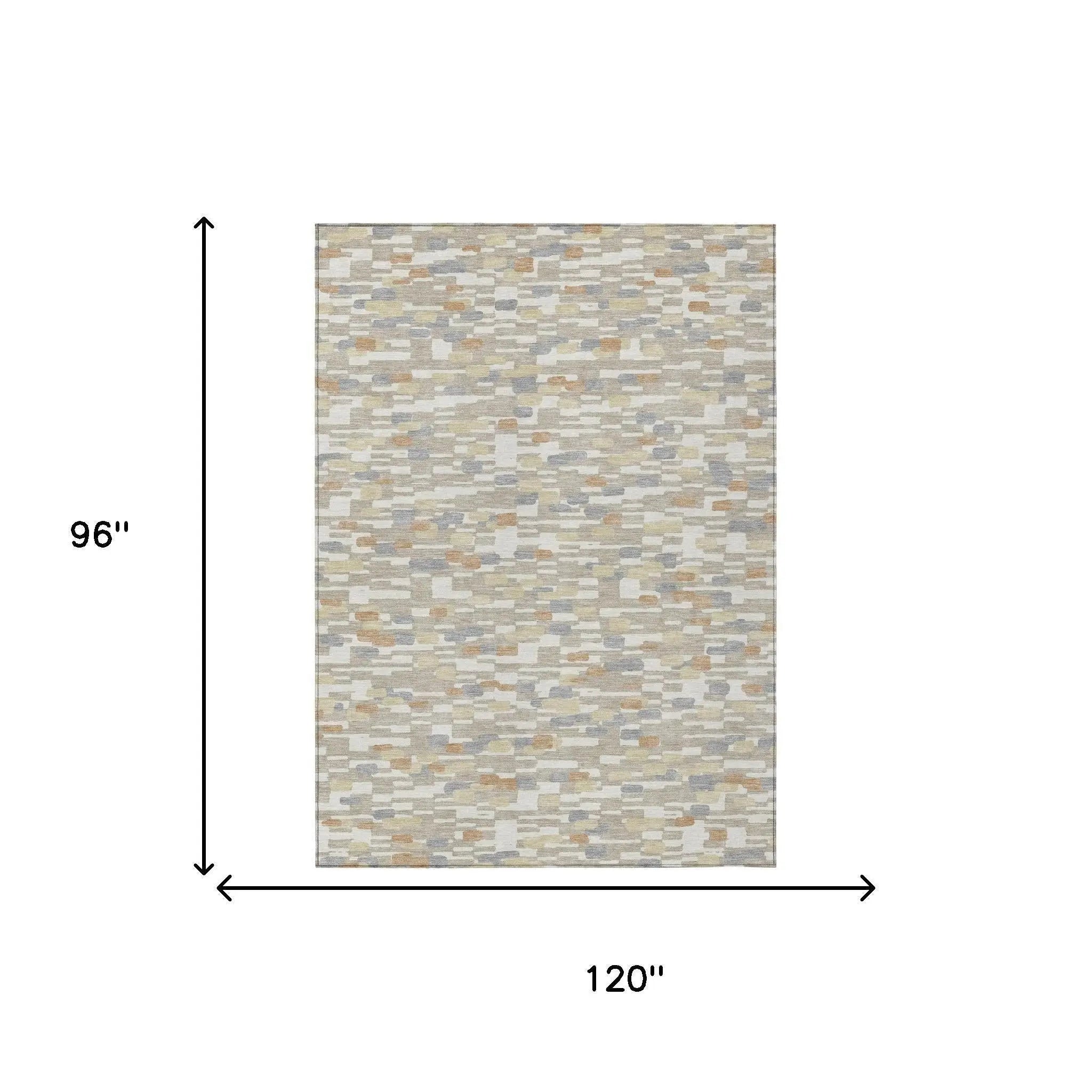 8' X 10' Beige And Brown Geometric Washable Indoor Outdoor Area Rug Homeroots Outdoor