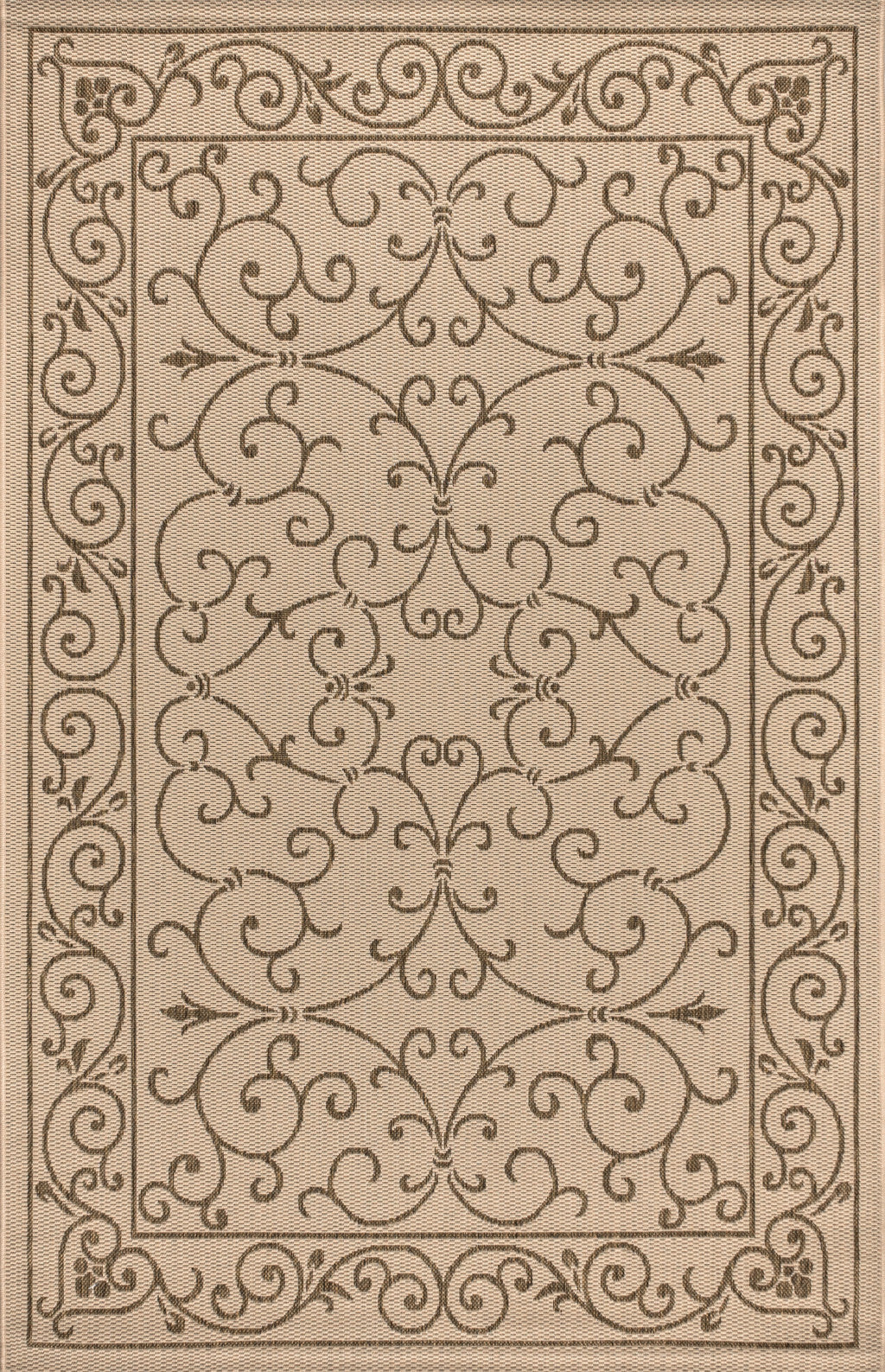 8' X 10' Beige And Brown Medallion Indoor Outdoor Area Rug Homeroots Outdoor