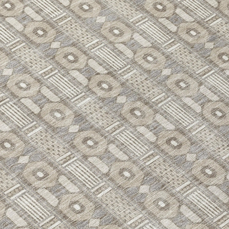 8' X 10' Beige And Brown Striped Washable Indoor Outdoor Area Rug Homeroots Outdoor