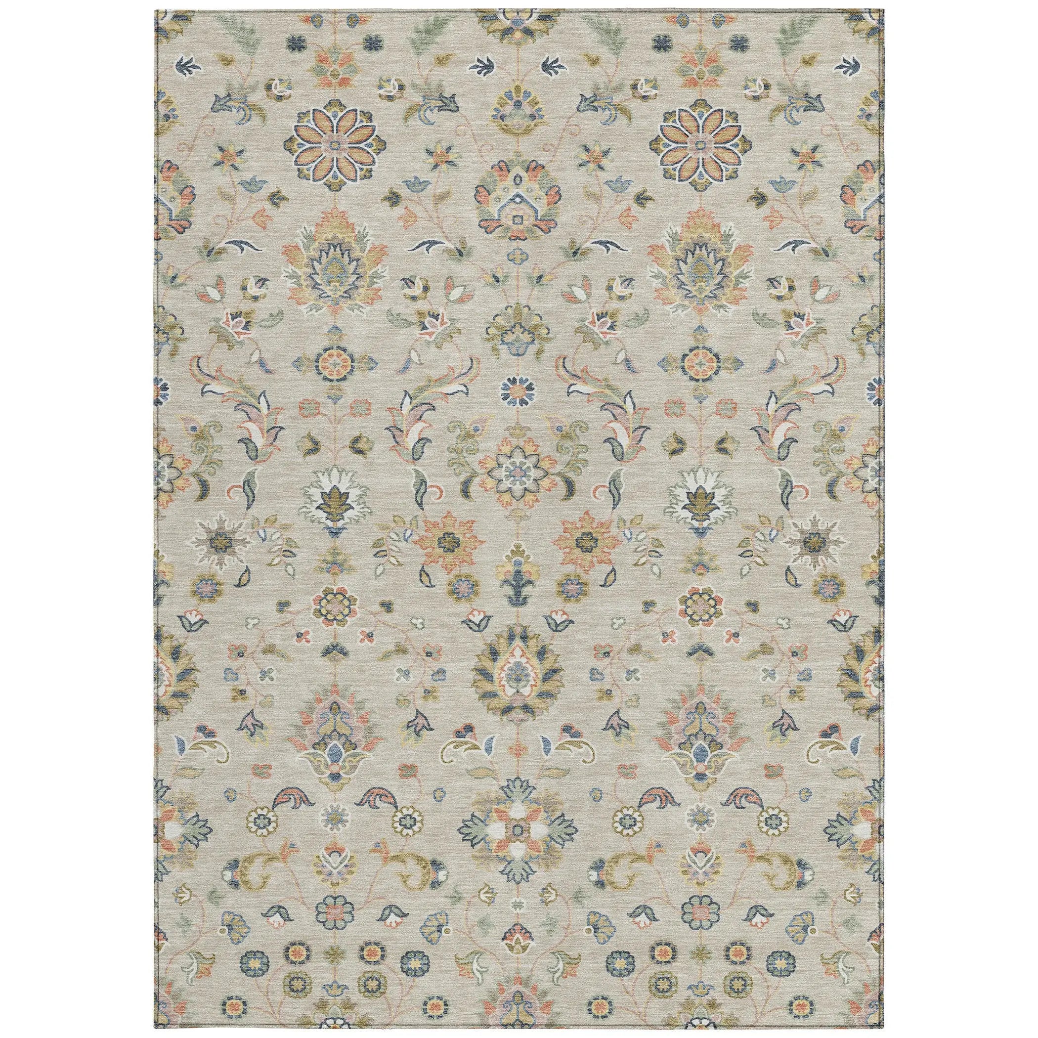 8' X 10' Beige And Copper Abstract Washable Indoor Outdoor Area Rug Homeroots Outdoor