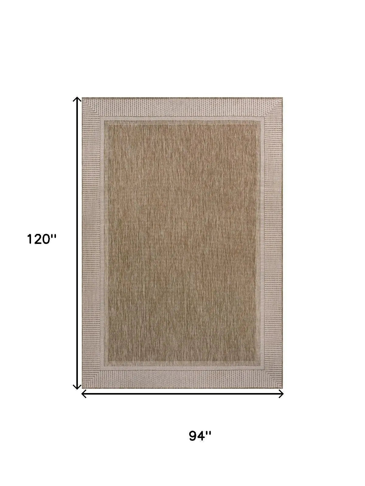 8' X 10' Beige And Cream Indoor Outdoor Area Rug Homeroots Outdoor