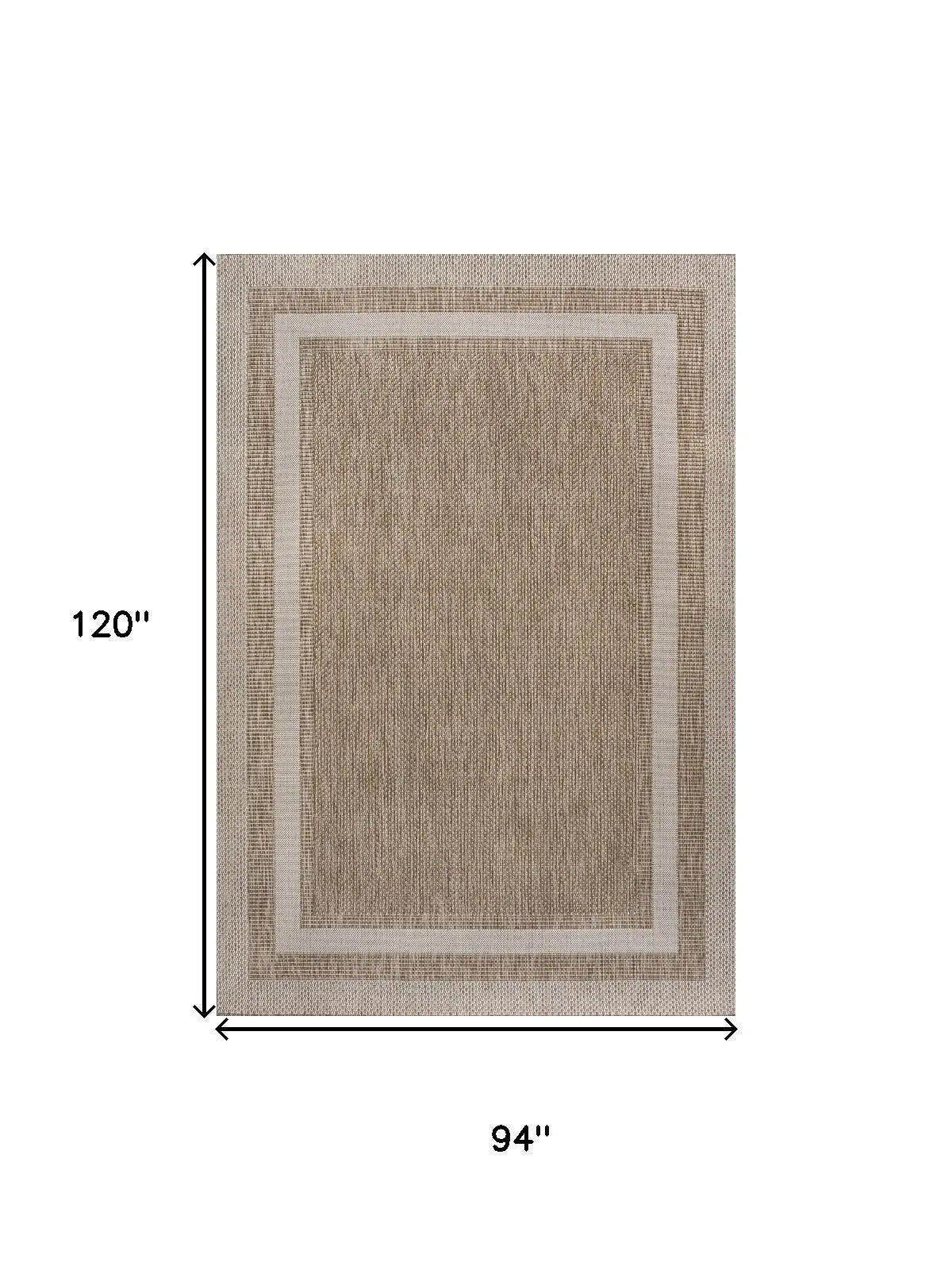 8' X 10' Beige And Cream Indoor Outdoor Area Rug Homeroots Outdoor