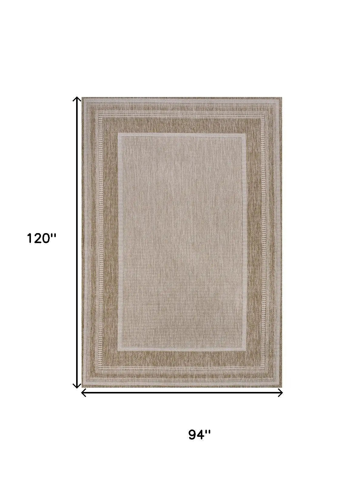 8' X 10' Beige And Cream Indoor Outdoor Area Rug Homeroots Outdoor