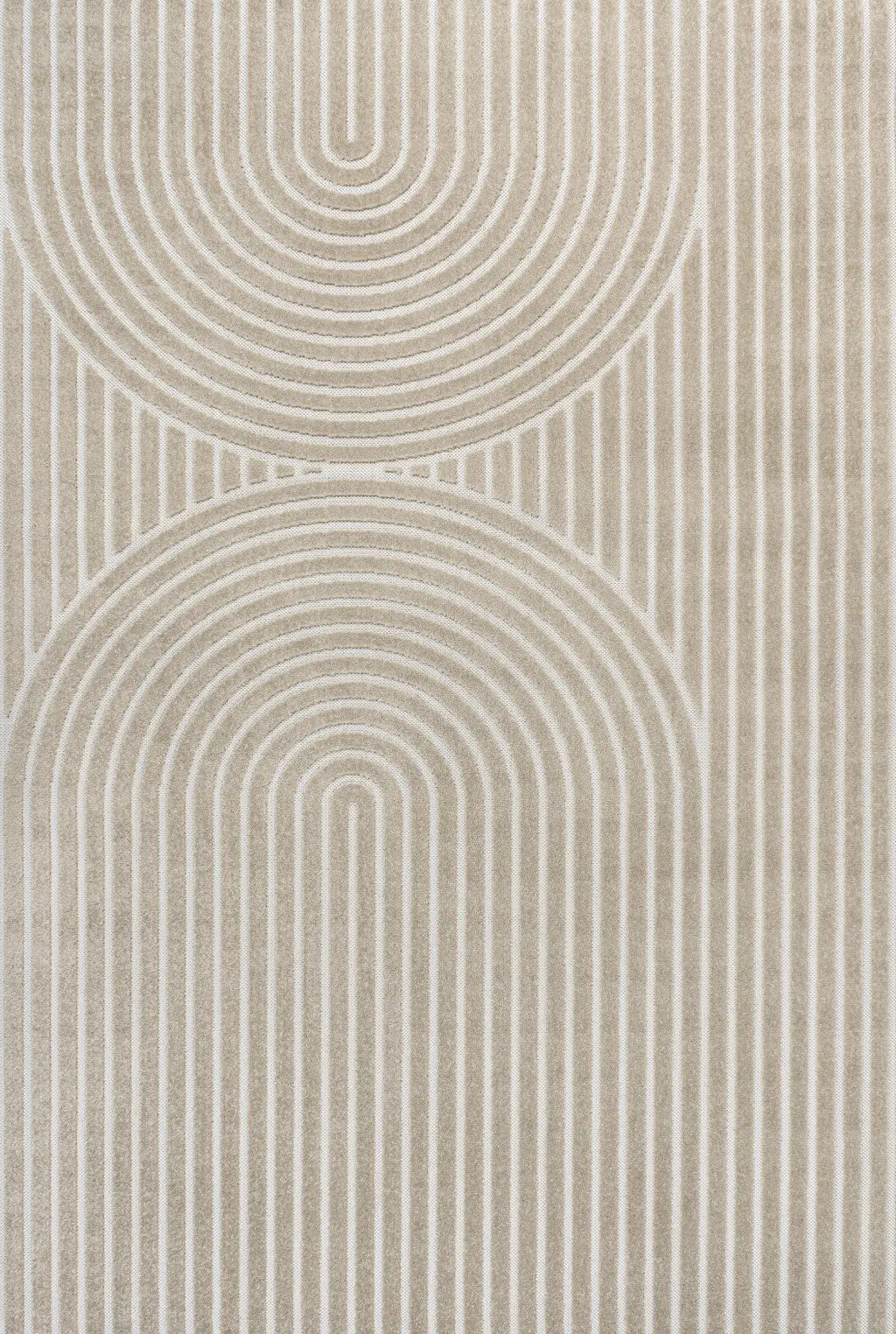 8' X 10' Beige And Cream Striped Indoor Outdoor Area Rug Homeroots Outdoor