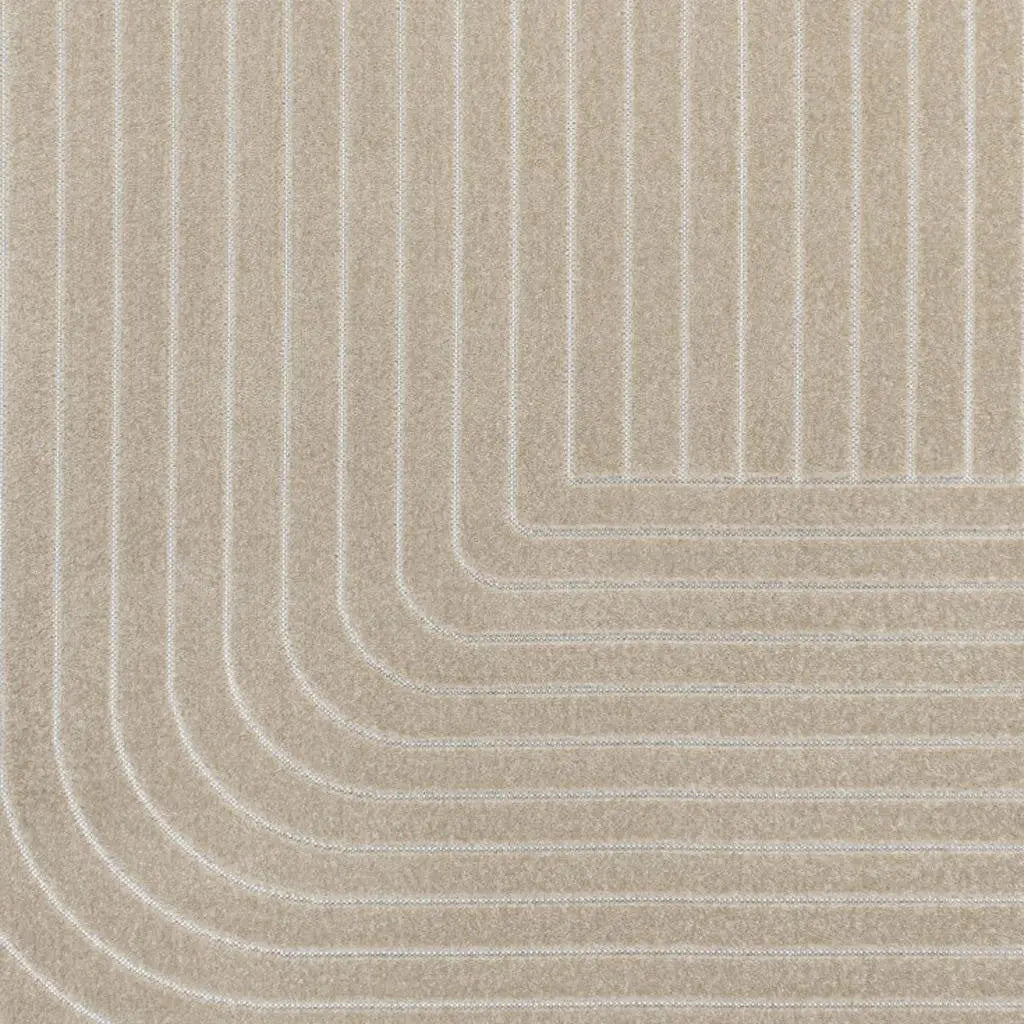 8' X 10' Beige And Cream Striped Indoor Outdoor Area Rug Homeroots Outdoor