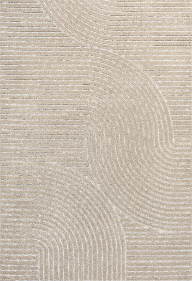 8' X 10' Beige And Cream Striped Indoor Outdoor Area Rug Homeroots Outdoor