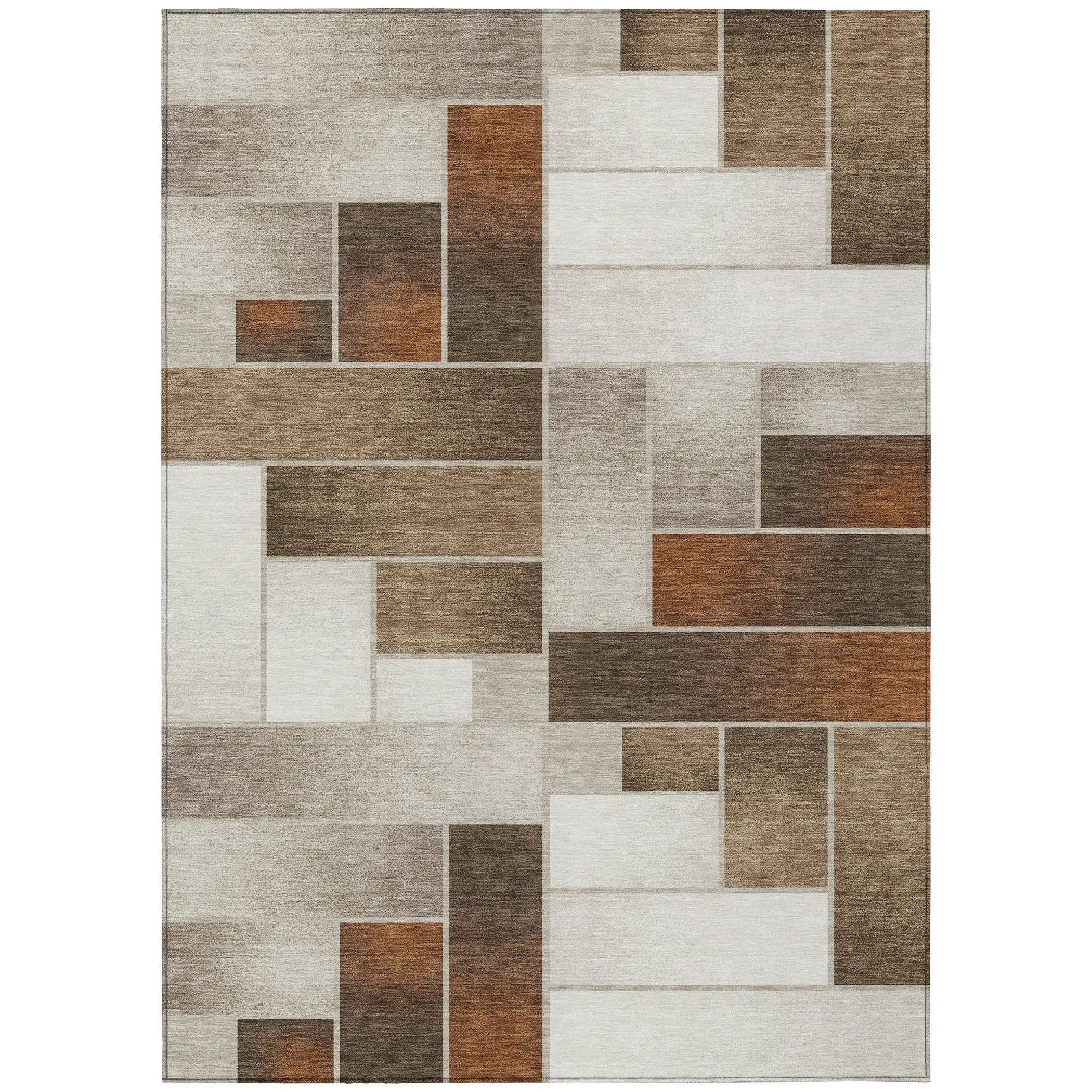 8' X 10' Beige And Graphite Geometric Washable Indoor Outdoor Area Rug Homeroots Outdoor
