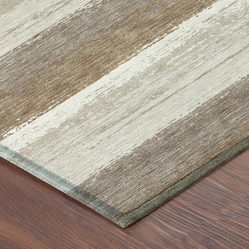 8' X 10' Beige And Graphite Striped Washable Indoor Outdoor Area Rug Homeroots Outdoor