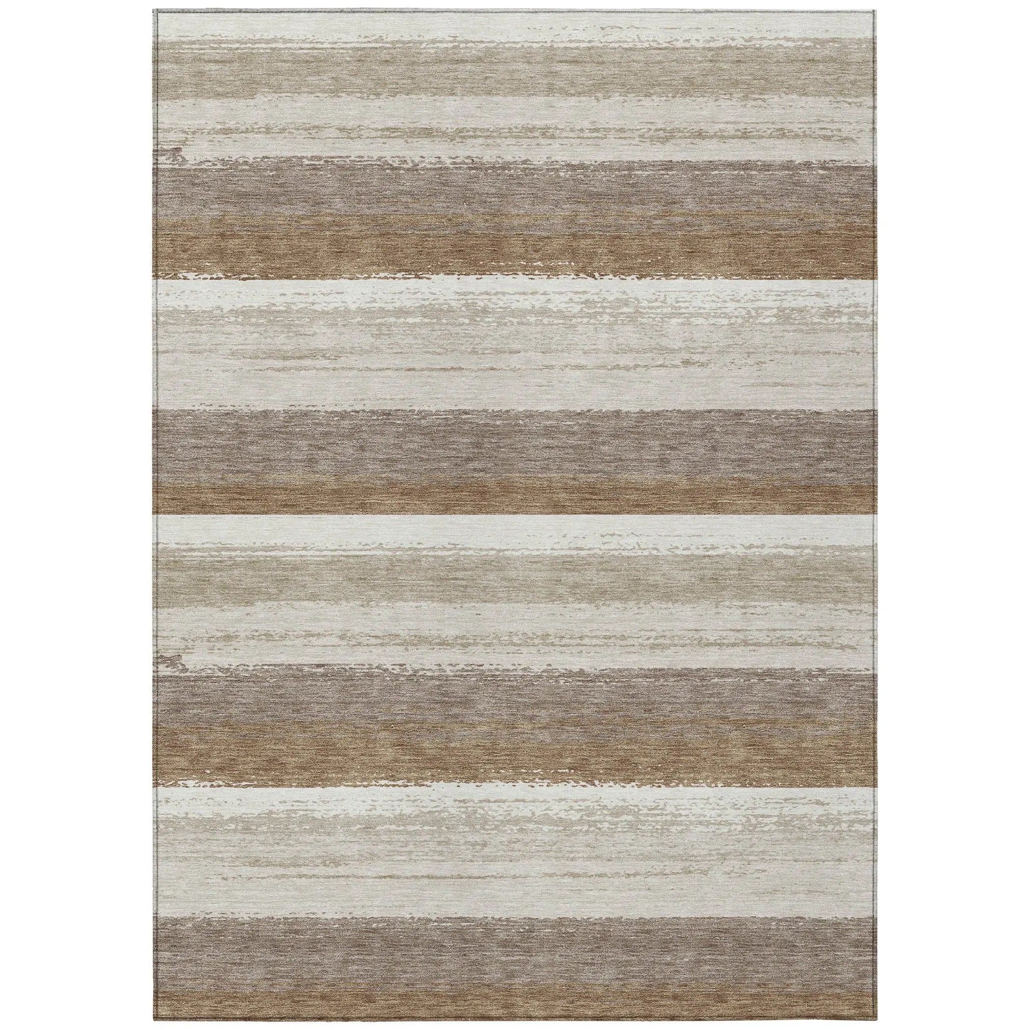 8' X 10' Beige And Graphite Striped Washable Indoor Outdoor Area Rug Homeroots Outdoor