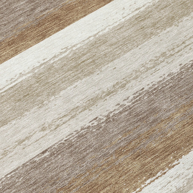 8' X 10' Beige And Graphite Striped Washable Indoor Outdoor Area Rug Homeroots Outdoor