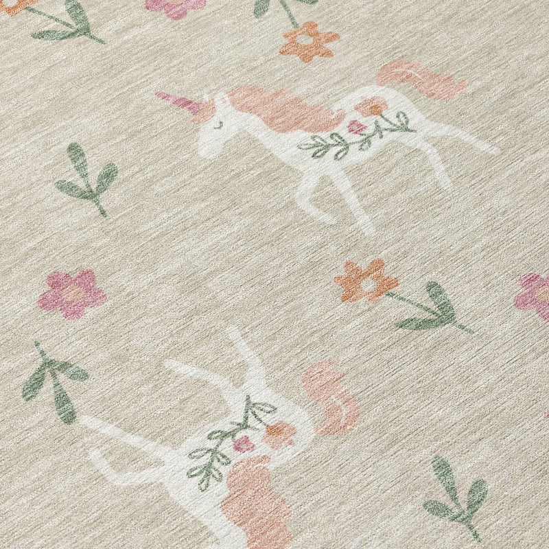 8' X 10' Beige And Gray Floral Washable Indoor Outdoor Area Rug Homeroots Outdoor