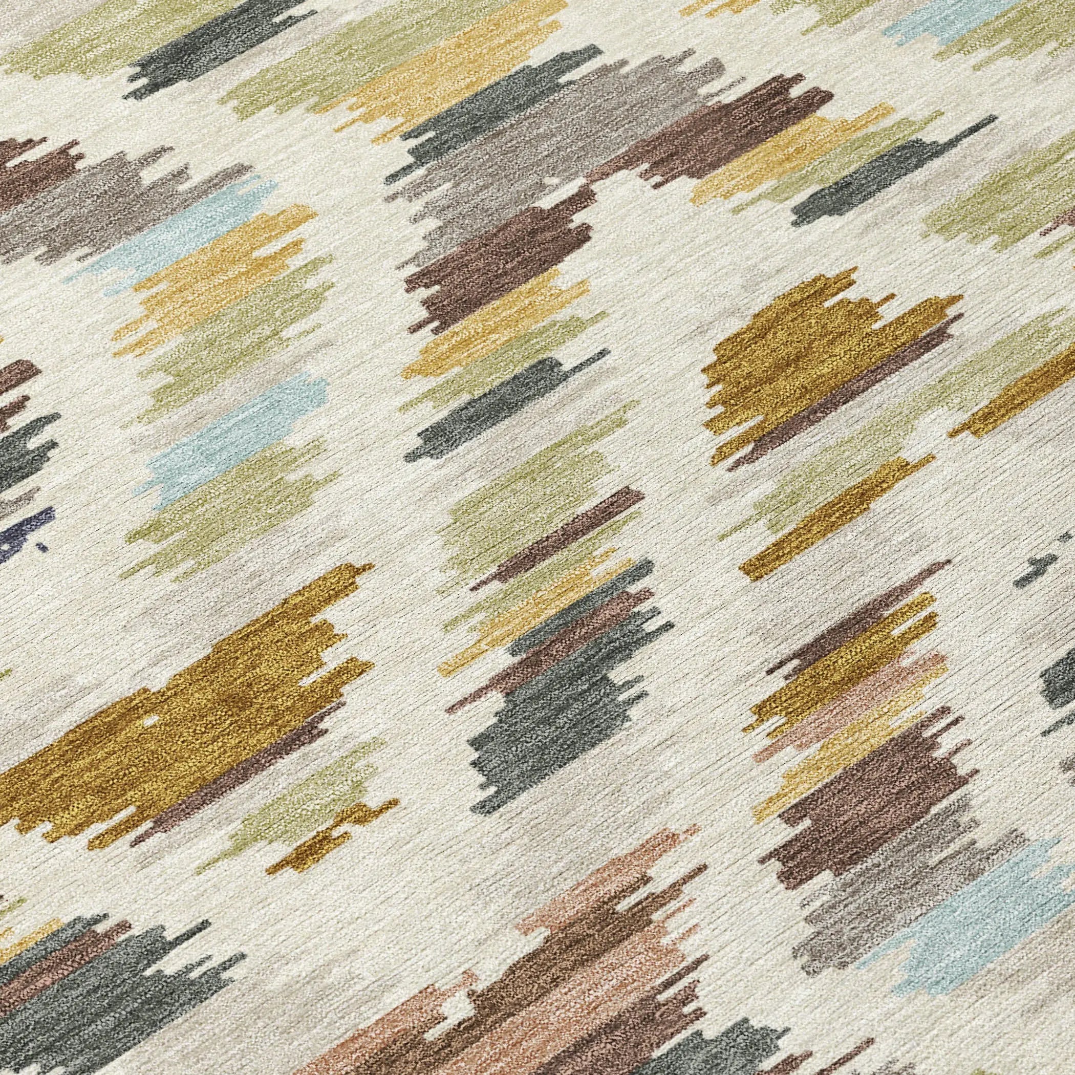 8' X 10' Beige And Green Tribal Washable Indoor Outdoor Area Rug Homeroots Outdoor