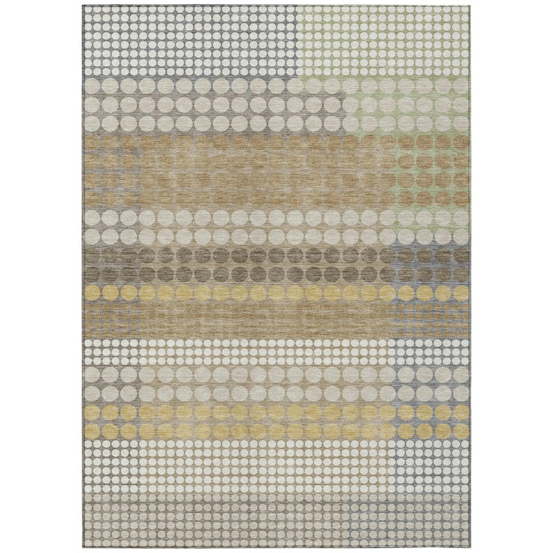 8' X 10' Beige And Ivory Geometric Washable Indoor Outdoor Area Rug Homeroots Outdoor