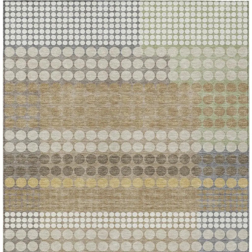 8' X 10' Beige And Ivory Geometric Washable Indoor Outdoor Area Rug Homeroots Outdoor