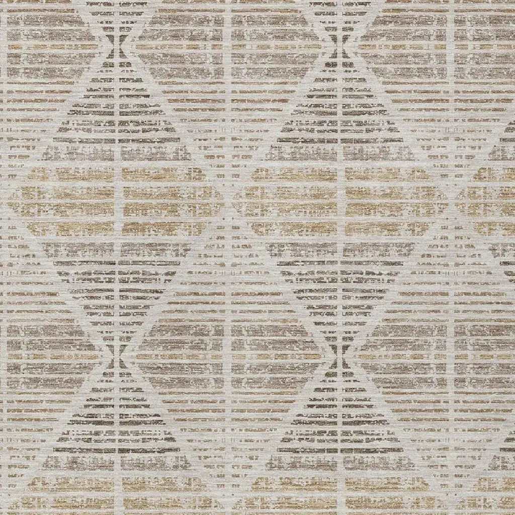 8' X 10' Beige And Ivory Geometric Washable Indoor Outdoor Area Rug Homeroots Outdoor