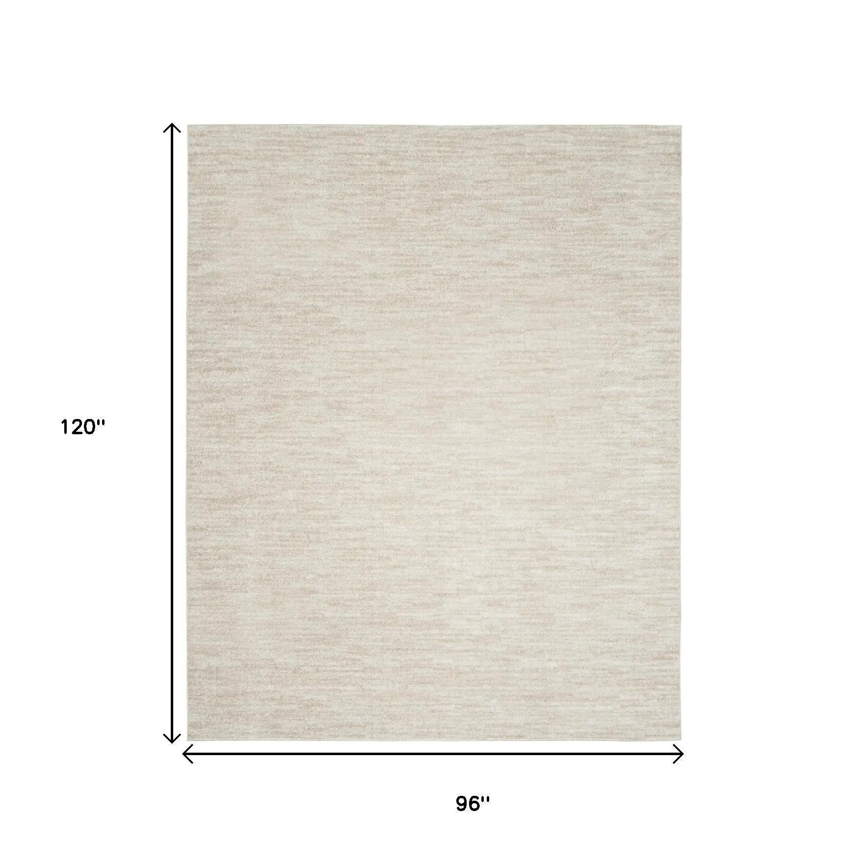8' X 10' Beige And Ivory Indoor Outdoor Area Rug - GreatEagleInc