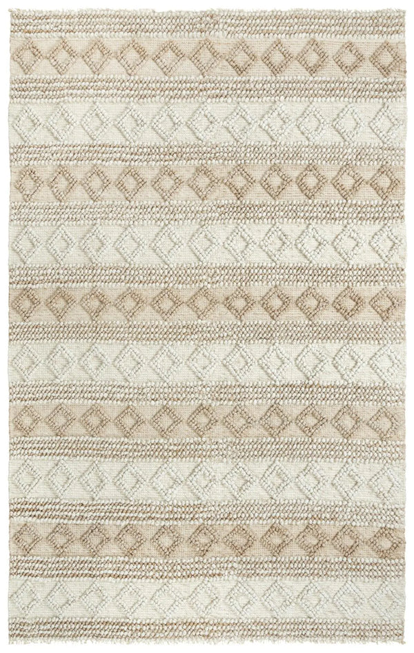 8' X 10' Beige And Natural Wool Geometric Hand Woven Area Rug Homeroots Home Decor