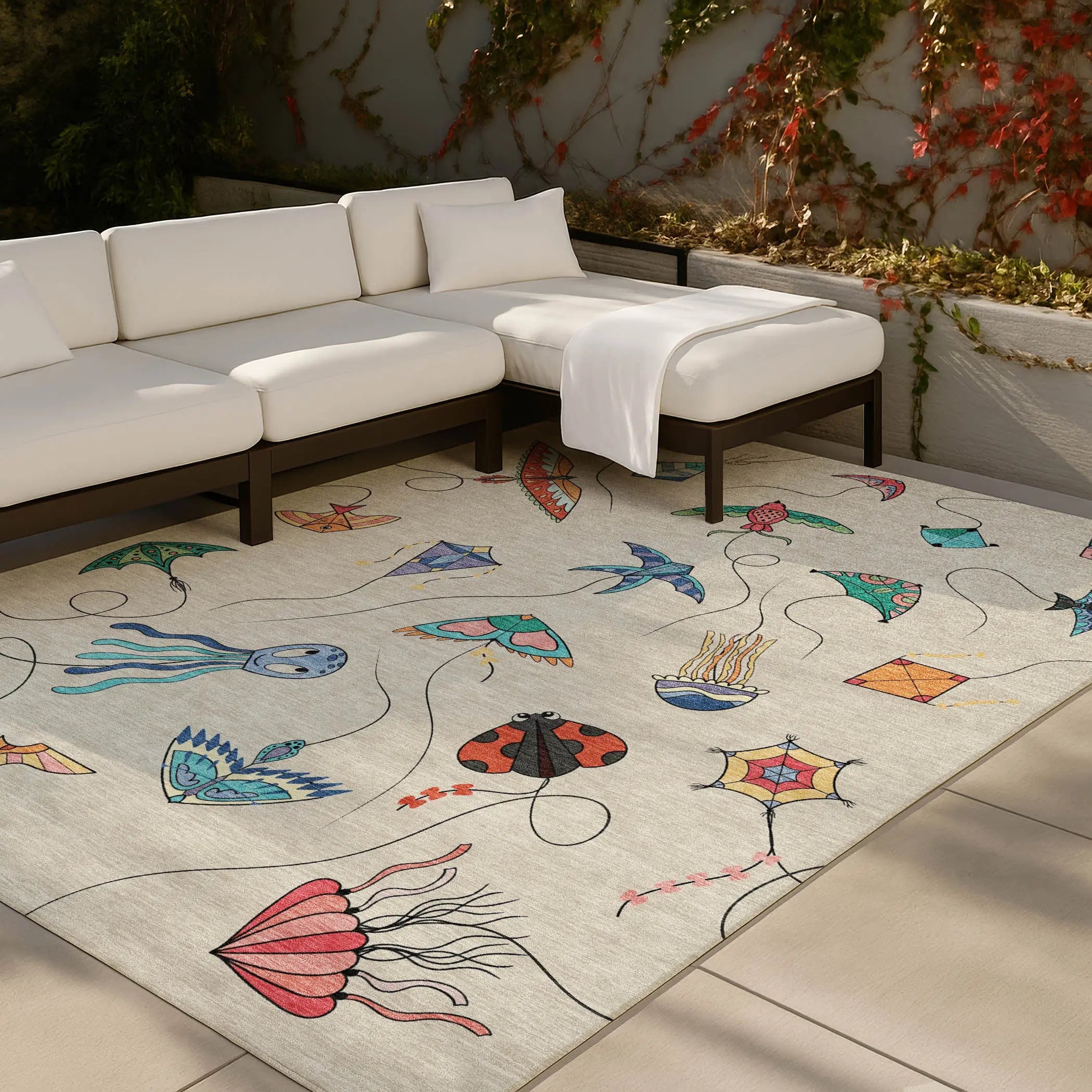 8' X 10' Beige And Orange Geometric Washable Indoor Outdoor Area Rug Homeroots Outdoor