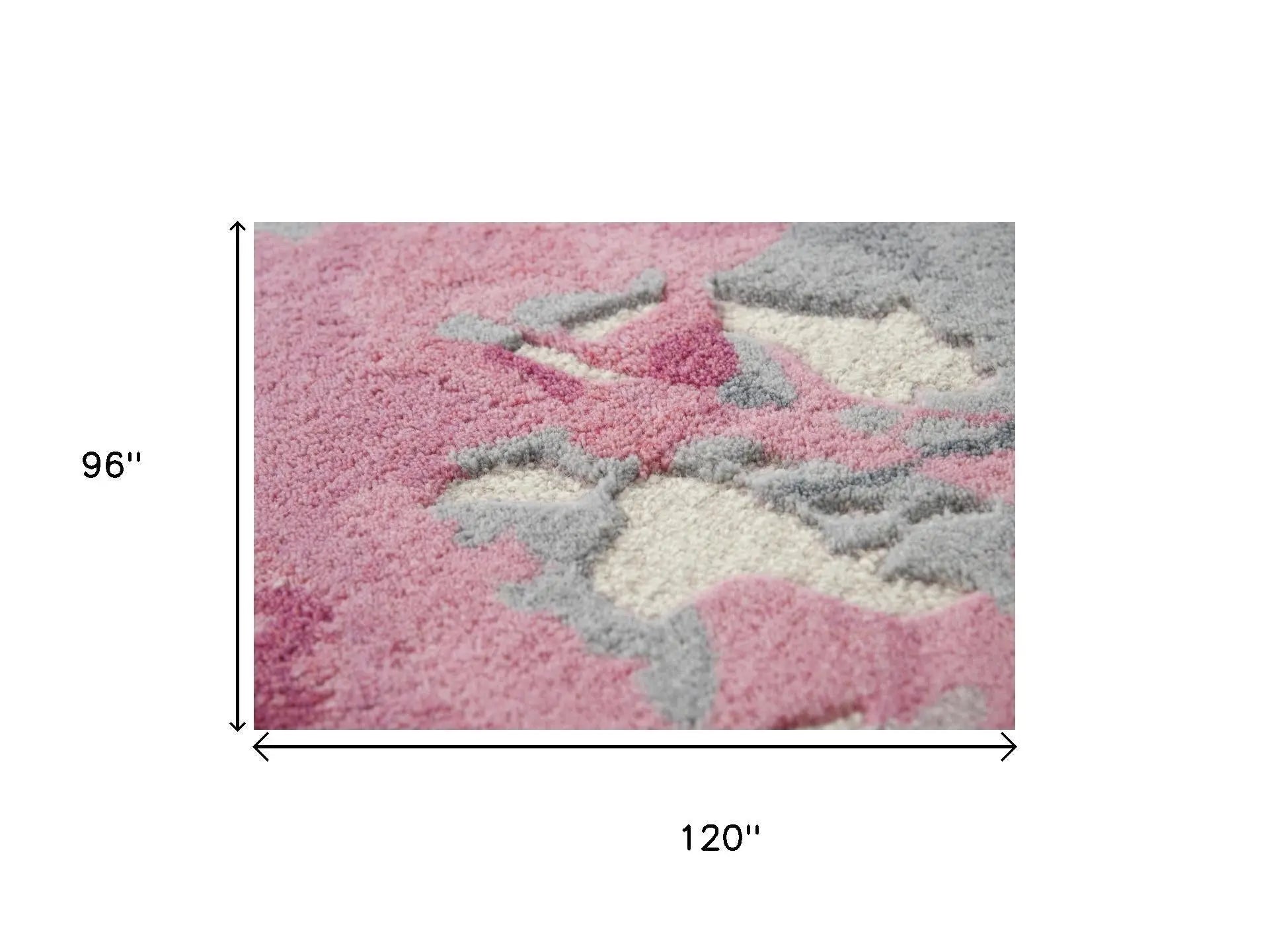 8' X 10' Beige And Pink Wool Floral Hand Tufted Area Rug Homeroots Home Decor