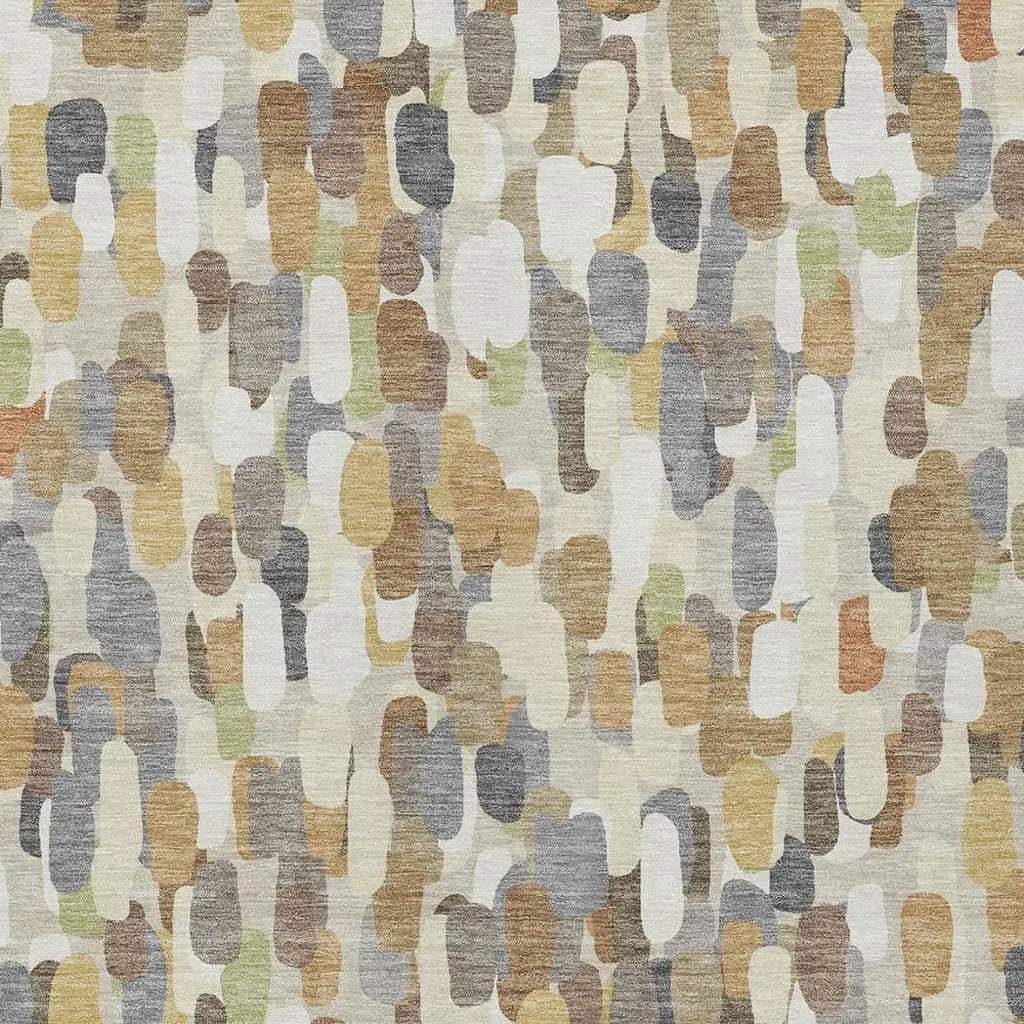 8' X 10' Beige And Taupe Abstract Washable Indoor Outdoor Area Rug Homeroots Outdoor