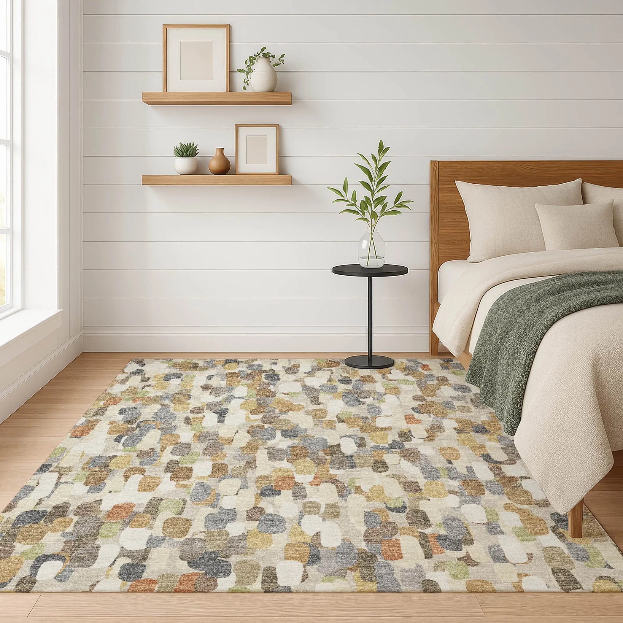 8' X 10' Beige And Taupe Abstract Washable Indoor Outdoor Area Rug Homeroots Outdoor
