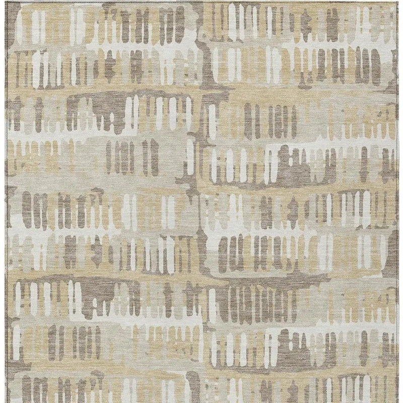 8' X 10' Beige And Taupe Abstract Washable Indoor Outdoor Area Rug Homeroots Outdoor