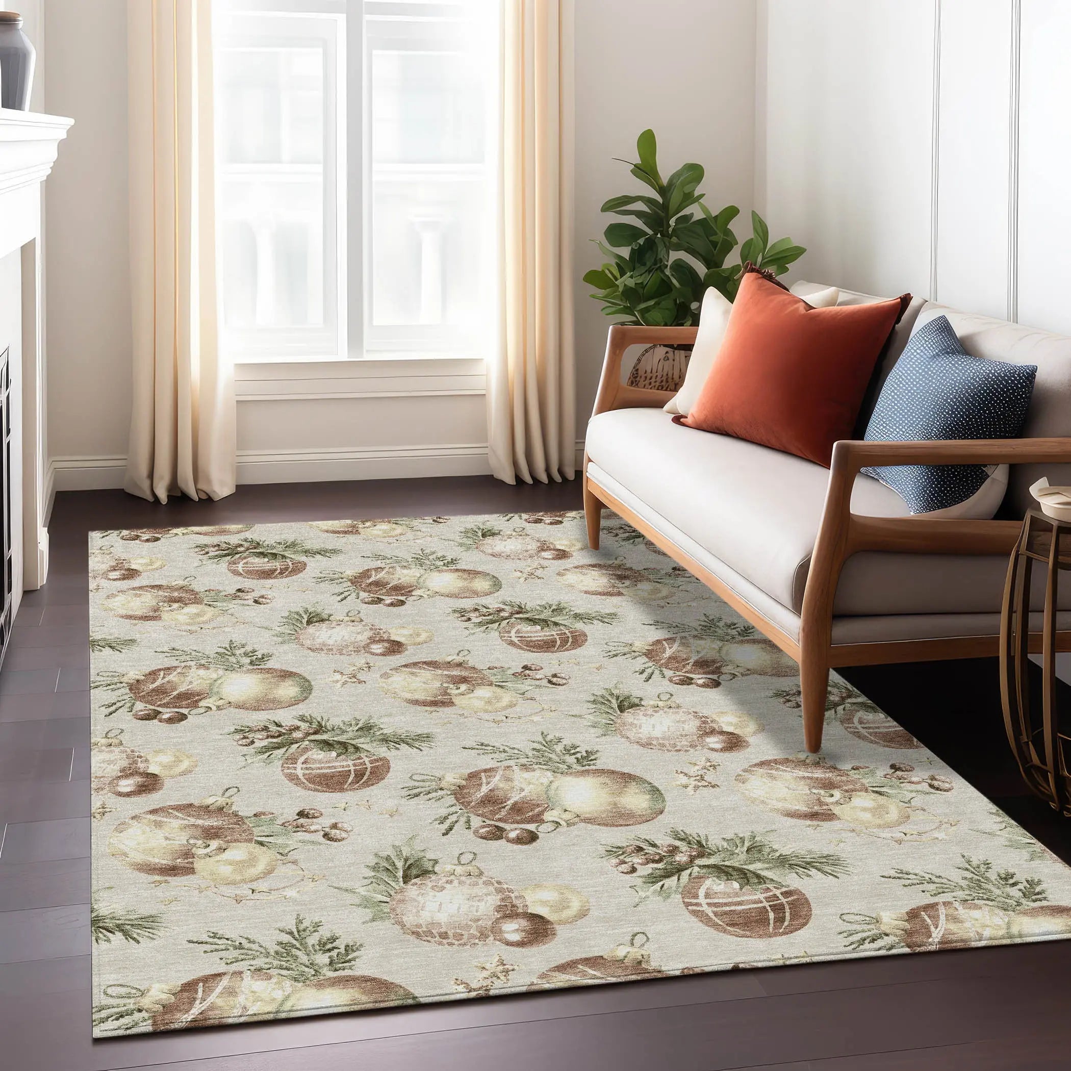 8' X 10' Beige Brown And Ivory Stars Washable Indoor Outdoor Area Rug Homeroots Outdoor