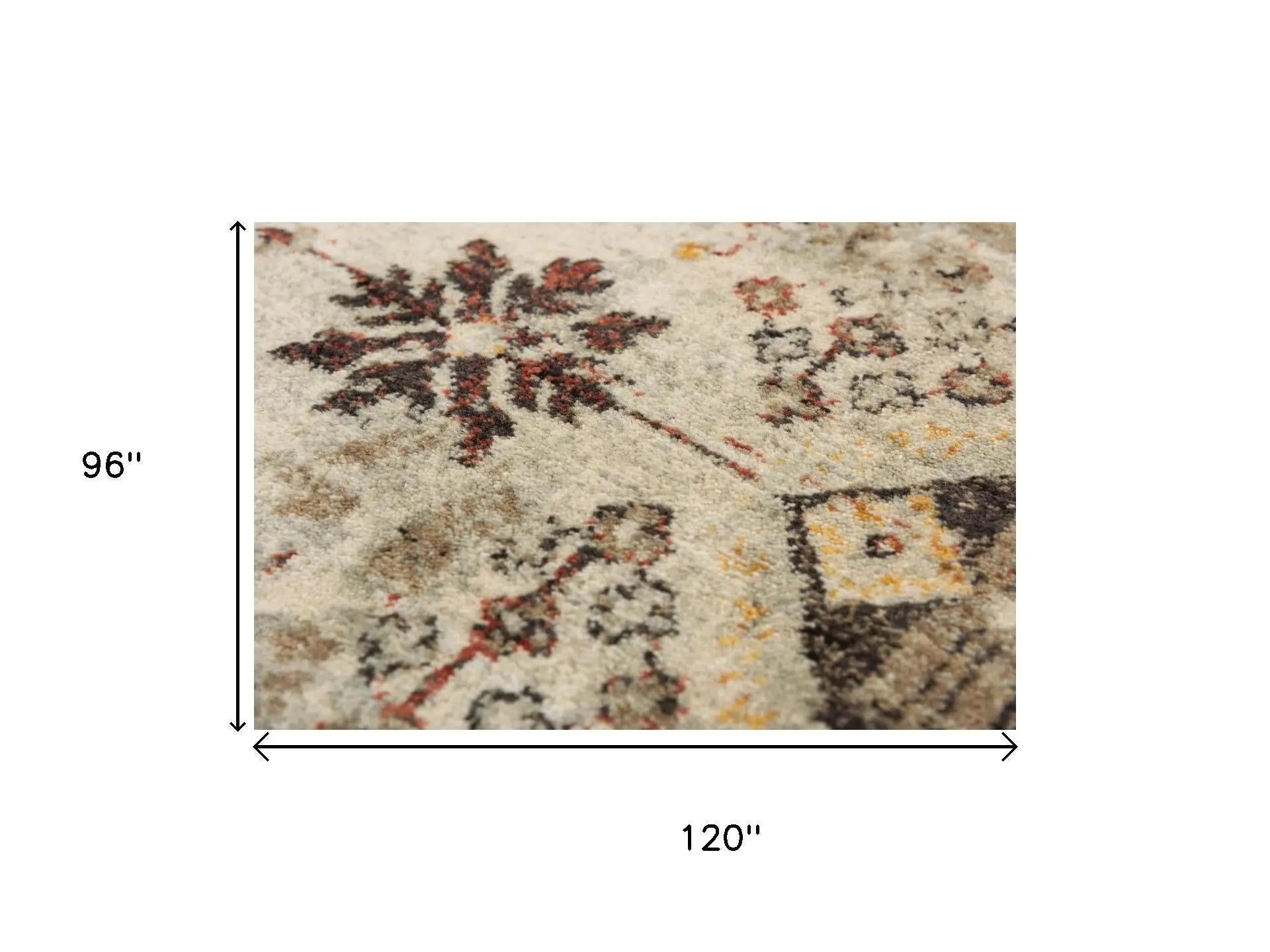8' X 10' Beige Brown Apricot And Ivory New Zealand Lambs Wool Oriental Hand Carved Handmade Area Rug Homeroots Home Decor