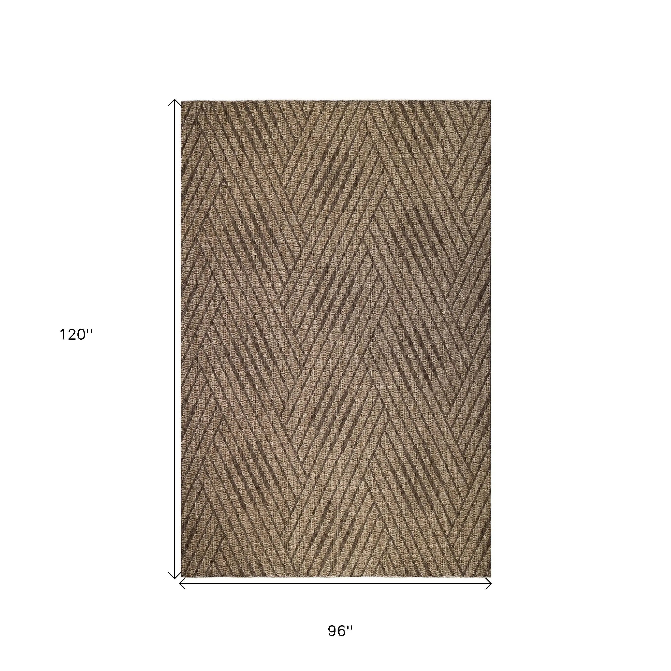 8' X 10' Beige Geometric Stain Resistant Indoor Outdoor Area Rug Homeroots Outdoor