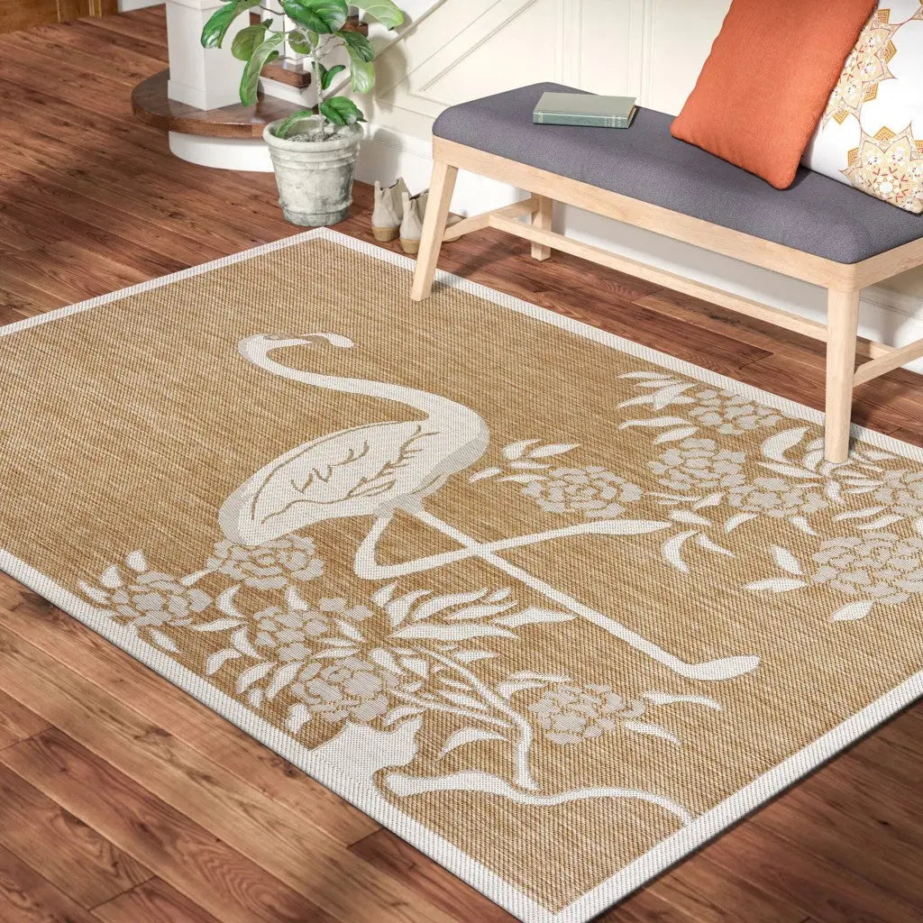 8' X 10' Beige Indoor Outdoor Area Rug Homeroots Outdoor