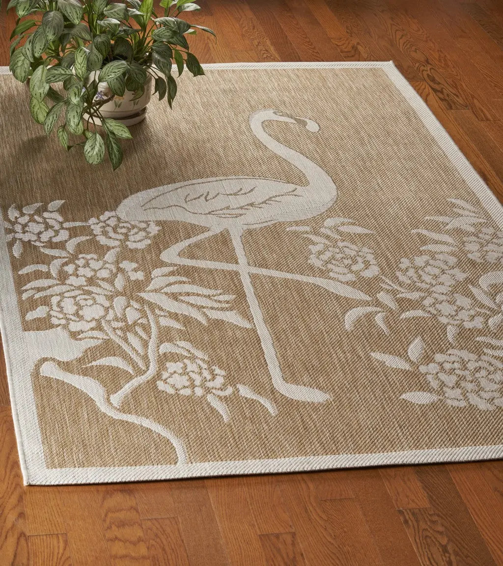 8' X 10' Beige Indoor Outdoor Area Rug Homeroots Outdoor