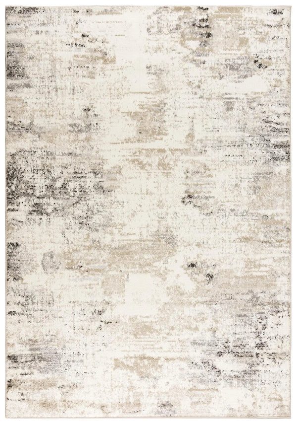 8' X 10' Beige Ivory And Black Abstract Area Rug Homeroots Home Decor