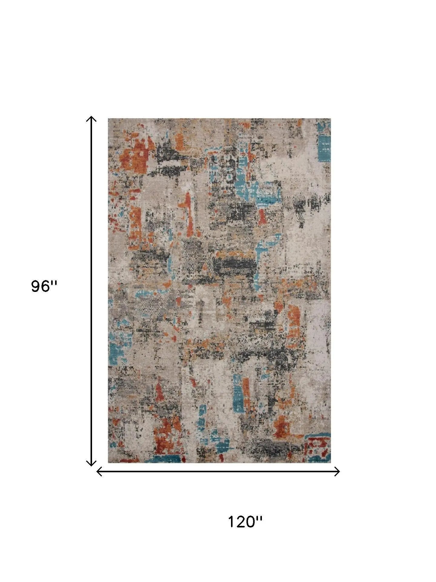8' X 10' Beige Yellow Orange Blue Ivory Gray Charcoal And Red New Zealand Lambs Wool Abstract Hand Carved Handmade Area Rug Homeroots Home Decor