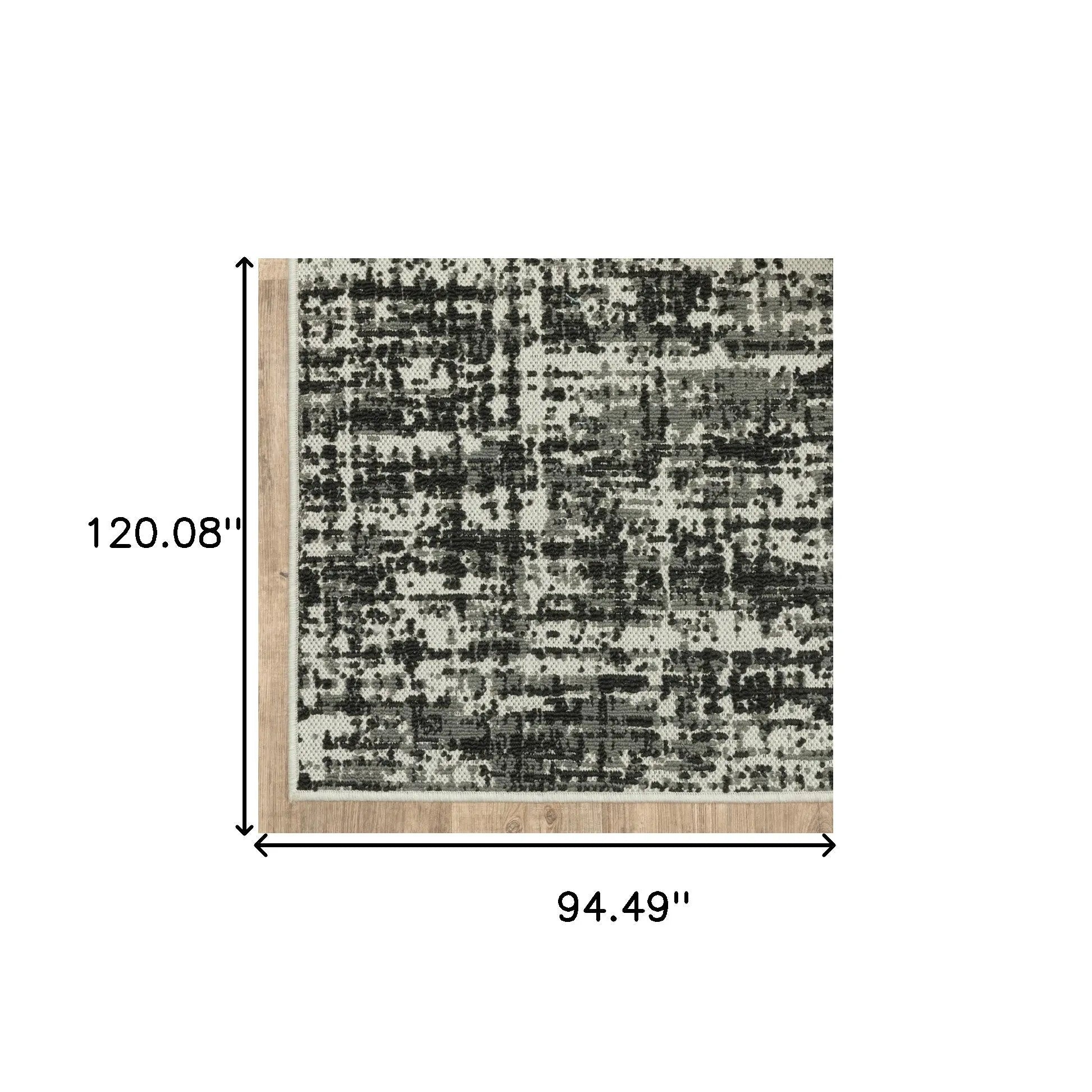 8' X 10' Beige and Black Abstract Stain Resistant Indoor Outdoor Area Rug Homeroots Outdoor