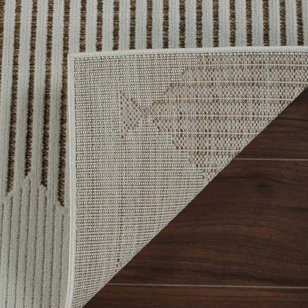 8' X 10' Beige and Brown Geometric Distressed Indoor Outdoor Area Rug Homeroots Outdoor