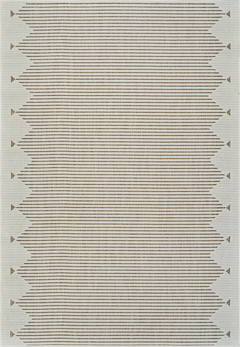 8' X 10' Beige and Brown Geometric Distressed Indoor Outdoor Area Rug Homeroots Outdoor