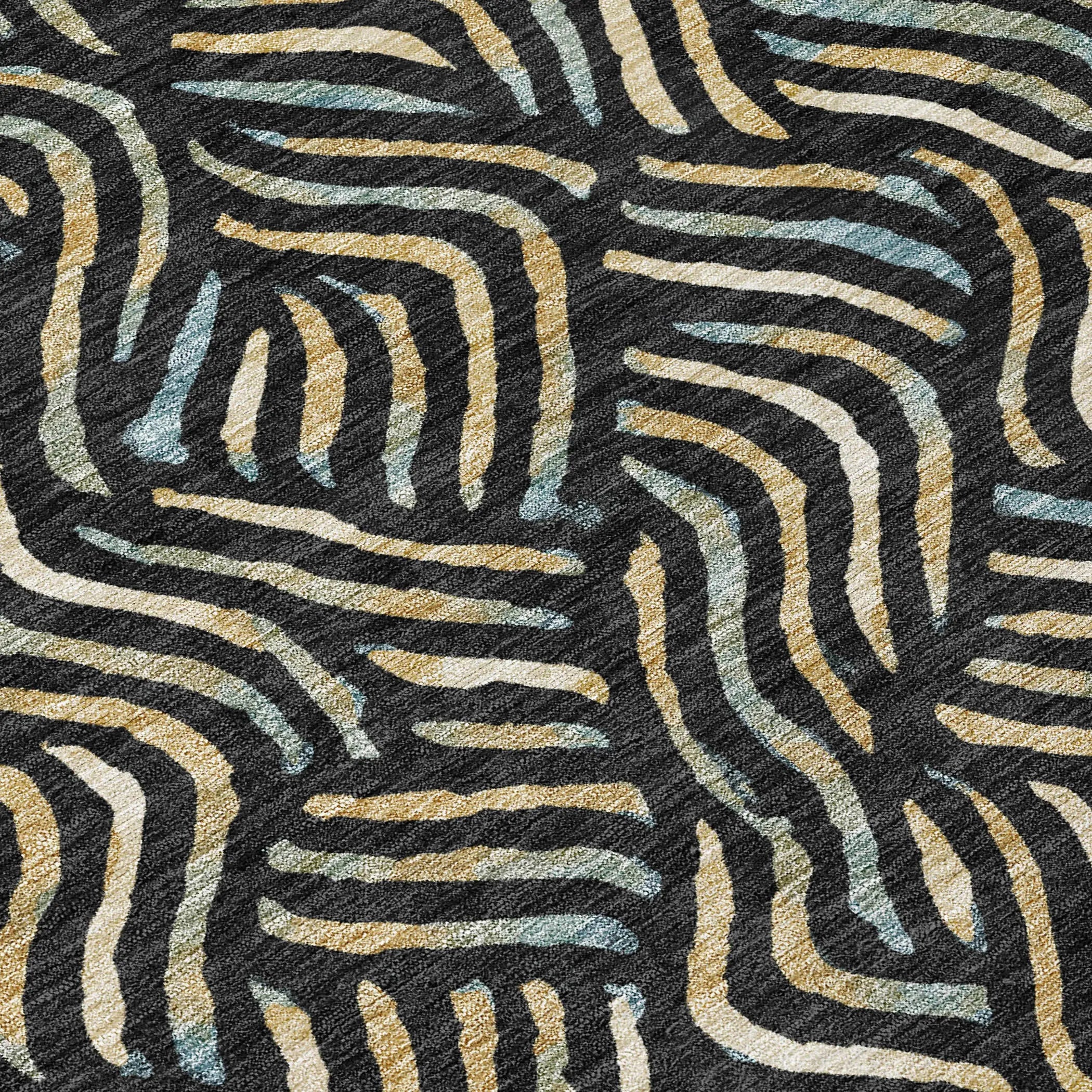 8' X 10' Black And Beige Abstract Washable Indoor Outdoor Area Rug Homeroots Outdoor