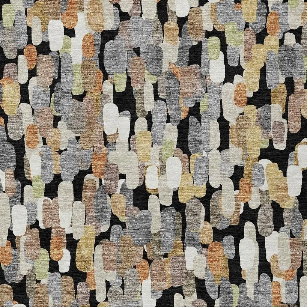 8' X 10' Black And Beige Abstract Washable Indoor Outdoor Area Rug Homeroots Outdoor