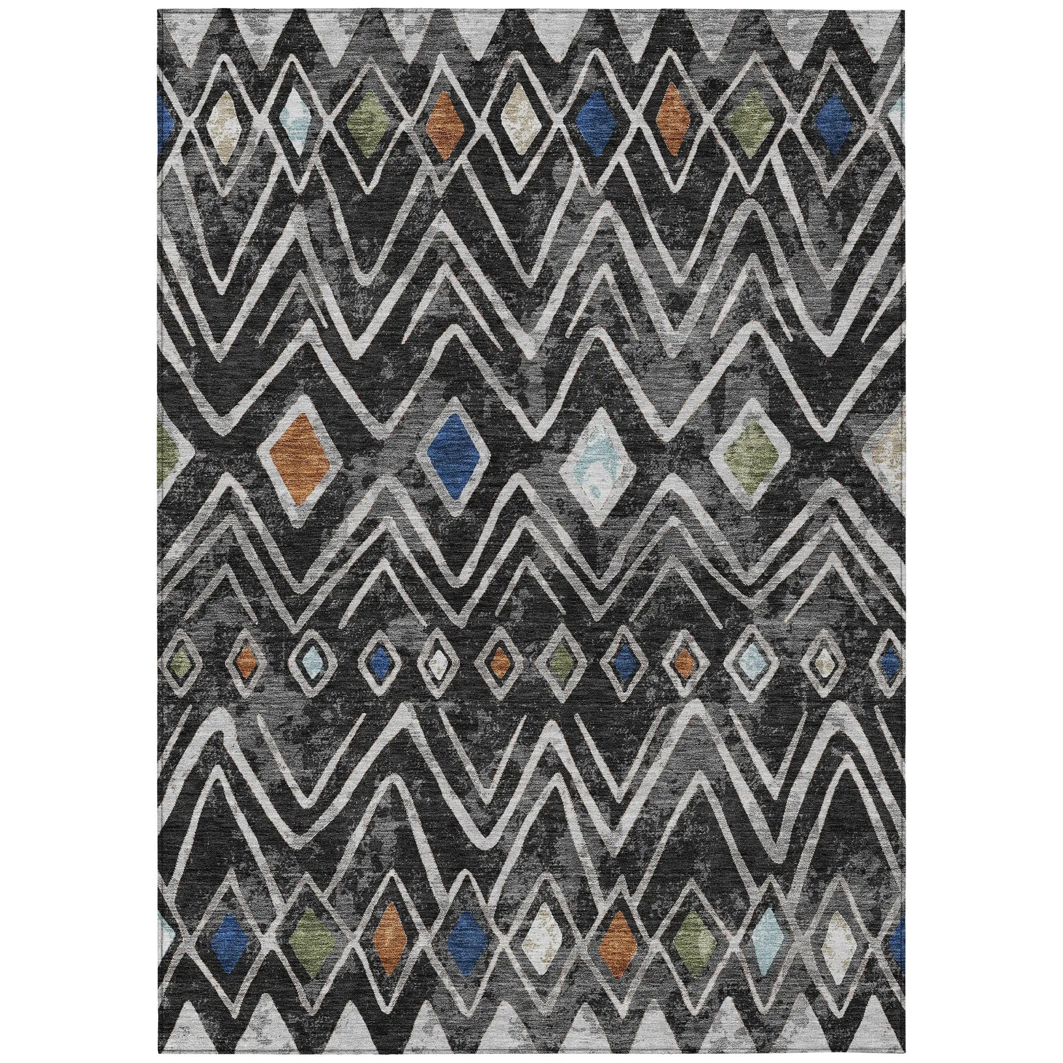 8' X 10' Black And Brown Geometric Washable Indoor Outdoor Area Rug Homeroots Outdoor