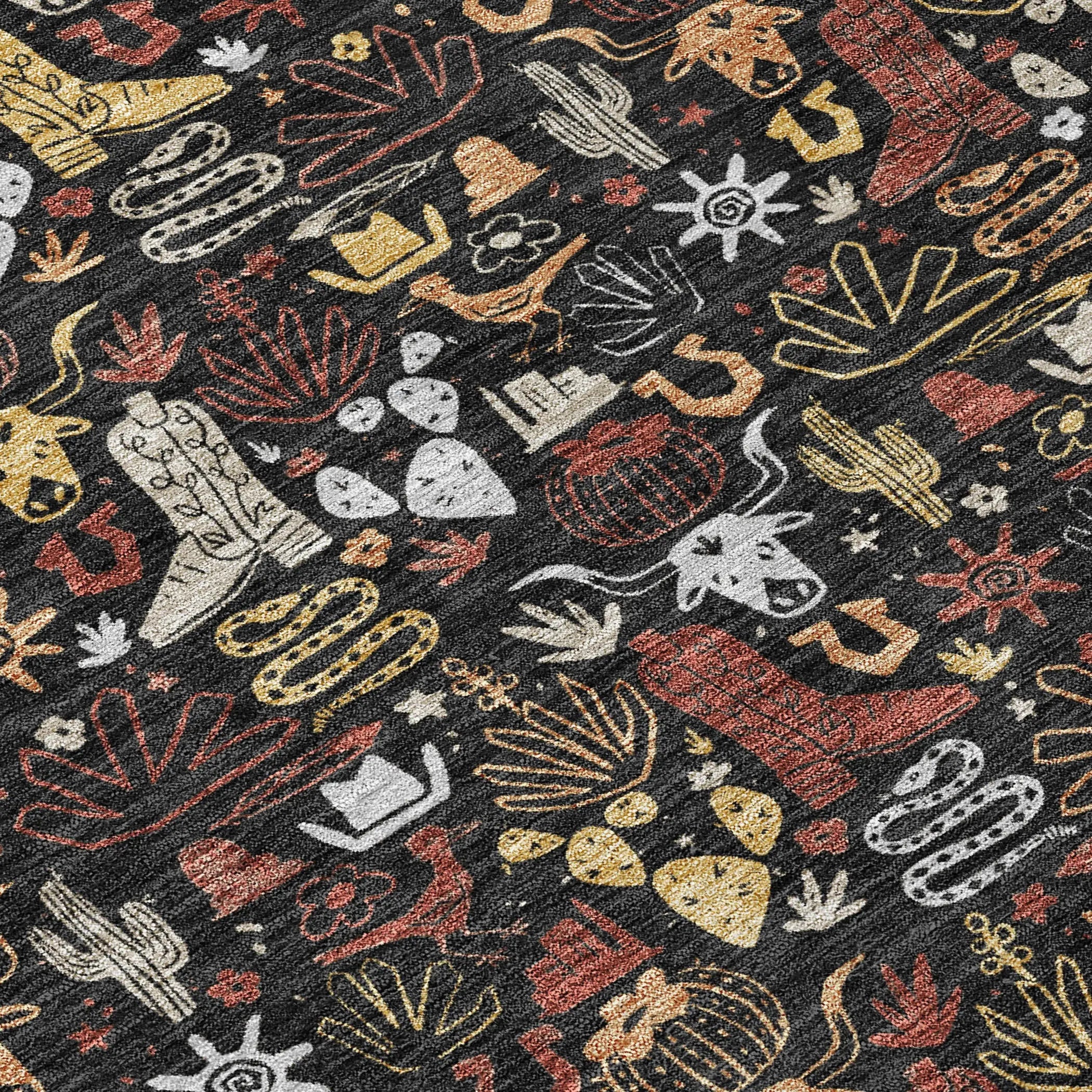 8' X 10' Black And Brown Stars Washable Indoor Outdoor Area Rug Homeroots Outdoor