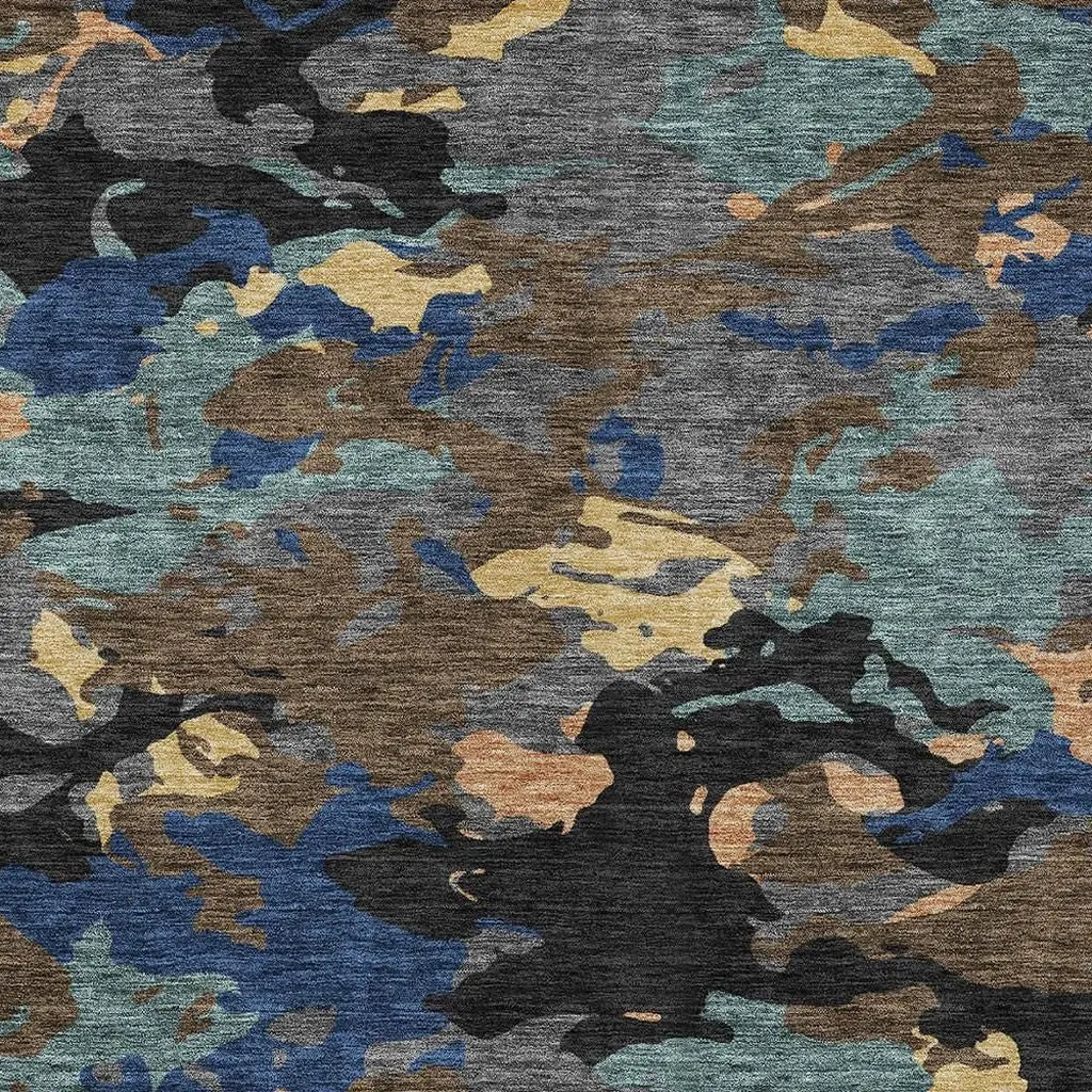 8' X 10' Black And Charcoal Abstract Washable Indoor Outdoor Area Rug Homeroots Outdoor