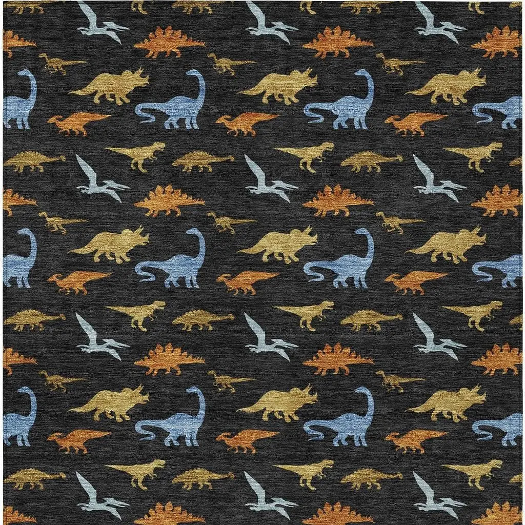 8' X 10' Black And Chocolate Geometric Washable Indoor Outdoor Area Rug Homeroots Outdoor
