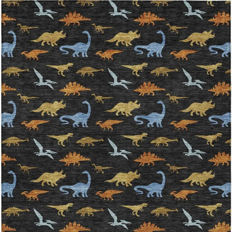 8' X 10' Black And Chocolate Geometric Washable Indoor Outdoor Area Rug Homeroots Outdoor