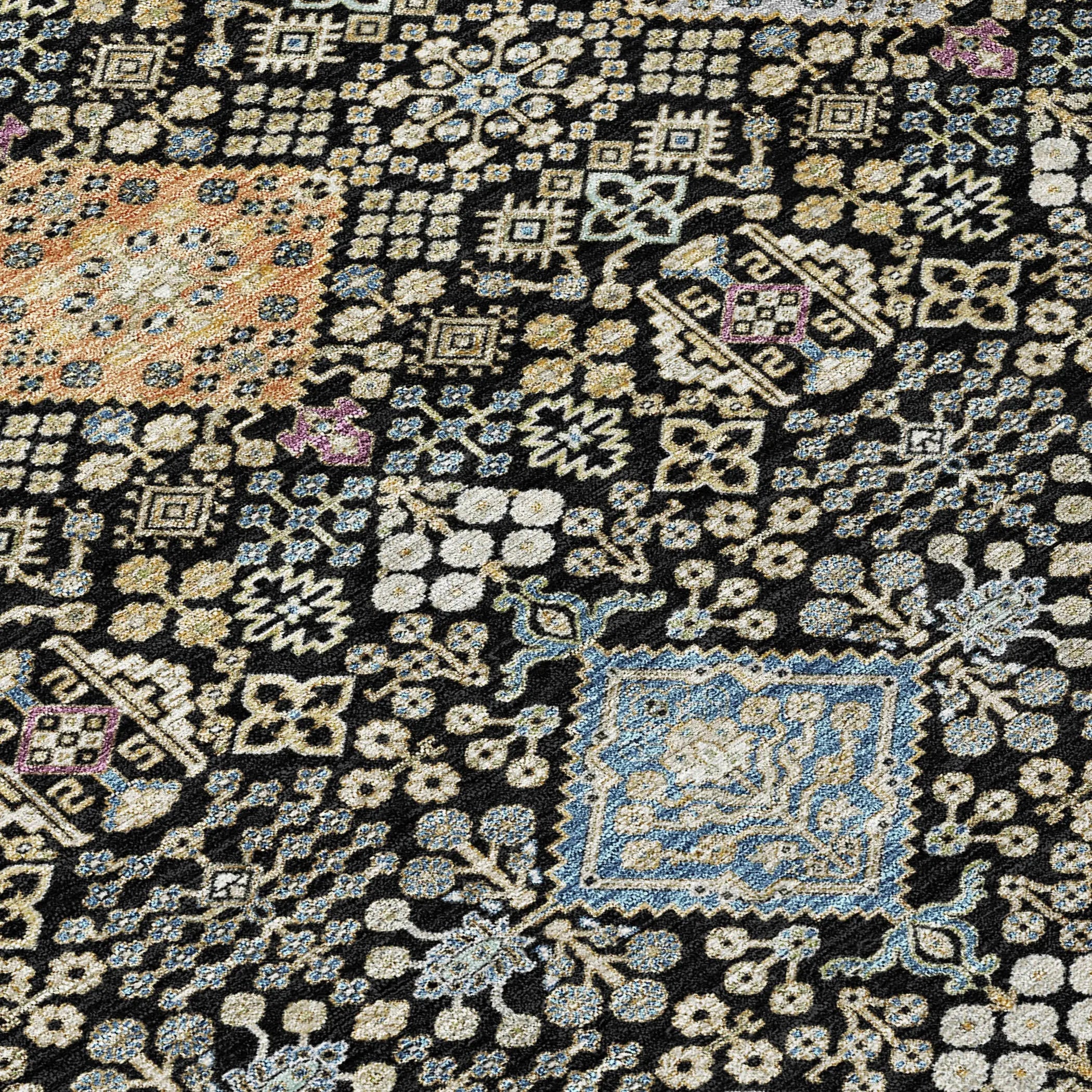 8' X 10' Black And Copper Oriental Washable Indoor Outdoor Area Rug Homeroots Outdoor