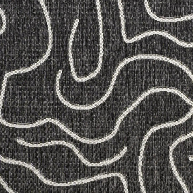 8' X 10' Black And Cream Abstract Indoor Outdoor Area Rug Homeroots Outdoor